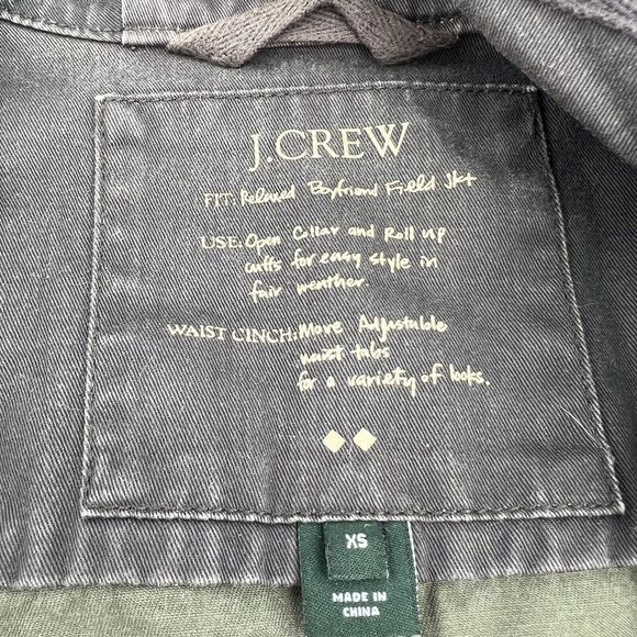 J. Crew Womens Size XS Boyfriend Field Jacket Relaxed Canvas Full Zip Green - Picture 3 of 3